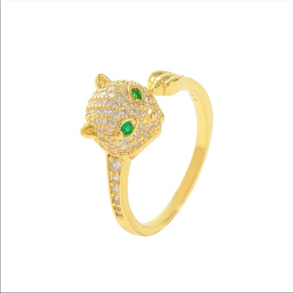 NWT Gold Panther Ring 14K Gold Plated | Spoon style - Picture 4 of 9